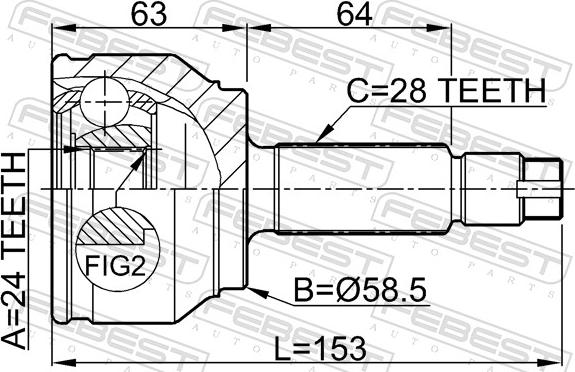 Febest 0510-MZ5 - Шарнір, ШРУС, приводний вал autozip.com.ua