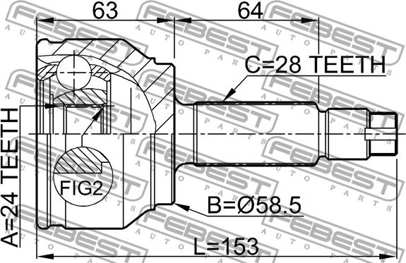 Febest 0510-MZ5 - ШРУС наружн. MAZDA 3 пр-во Febest autozip.com.ua