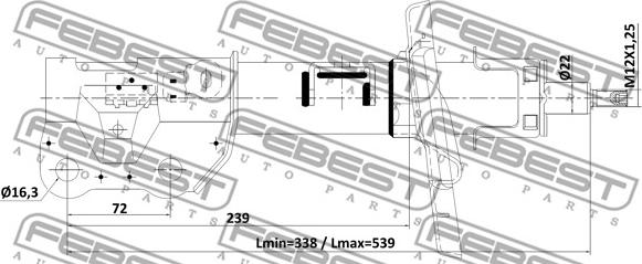 Febest 05110-001FR - Амортизатор autozip.com.ua