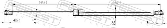 Febest 05117-004 - Газова пружина, капот autozip.com.ua
