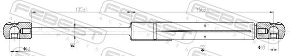 Febest 05117-006 - Газова пружина, кришка багажник autozip.com.ua