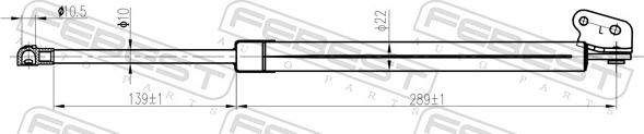 Febest 05117-002LH - Газова пружина, кришка багажник autozip.com.ua
