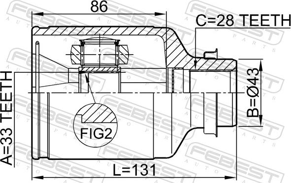 Febest 0511-M6ATRH - Шарнір, ШРУС, приводний вал autozip.com.ua