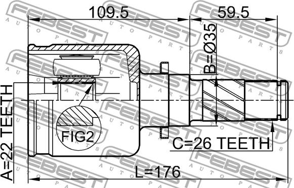 Febest 0511-M316ATLH - ШРУС внутрішній лівий вир-во FEBEST autozip.com.ua