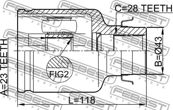 Febest 0511-M320ATRH - Шарнірний комплект, ШРУС, приводний вал autozip.com.ua