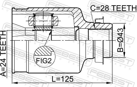 Febest 0511-MZ5ATRH - Шарнір, ШРУС, приводний вал autozip.com.ua