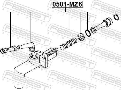 Febest 0581-MZ6 - Головний циліндр, система зчеплення autozip.com.ua