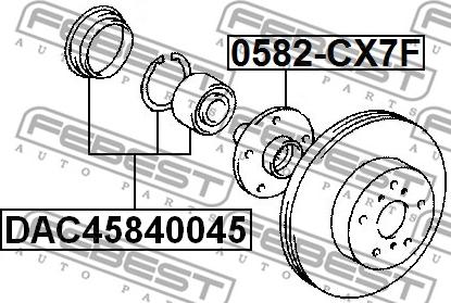 Febest DAC45840045 - Комплект підшипника маточини колеса autozip.com.ua