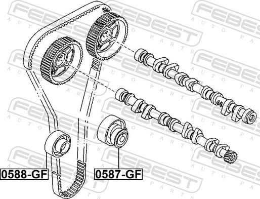 Febest 0587-GF - Натяжний ролик, ремінь ГРМ autozip.com.ua