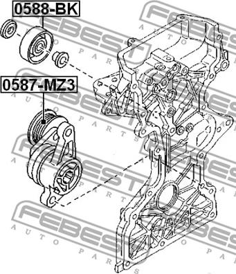 Febest 0587-MZ3 - Паразитний / провідний ролик, поліклиновий ремінь autozip.com.ua