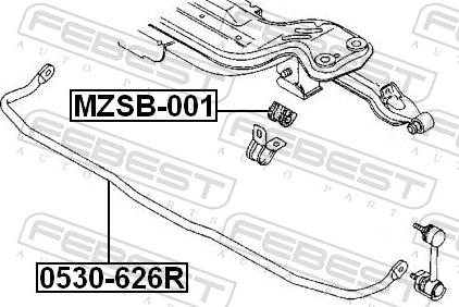 Febest 0530-626R - Стабілізатор, ходова частина autozip.com.ua