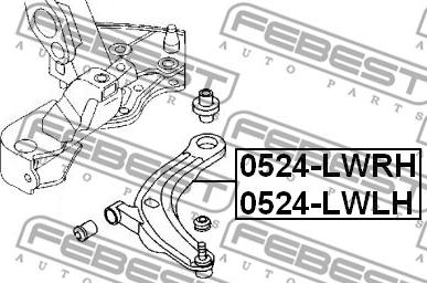 Febest 0524-LWRH - Важіль незалежної підвіски колеса autozip.com.ua