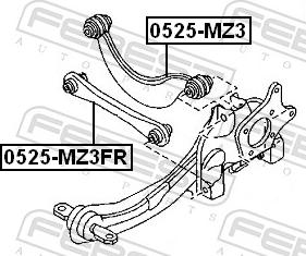 Febest 0525-MZ3FR - Важіль незалежної підвіски колеса autozip.com.ua
