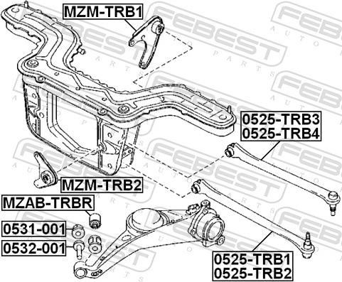 Febest 0525-TRB4 - Важіль незалежної підвіски колеса autozip.com.ua