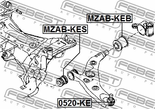 Febest MZAB-KES - Сайлентблок рычага MAZDA CX-5 перед. мост низ спереди Пр-во FEBEST autozip.com.ua