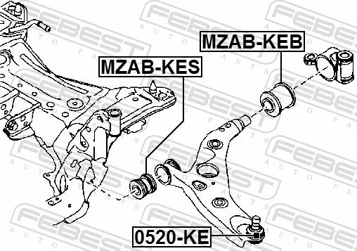 Febest MZAB-KES - Сайлентблок, важіль підвіски колеса autozip.com.ua