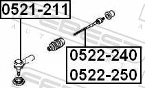 Febest 0521-211 - Наконечник рульової тяги, кульовий шарнір autozip.com.ua