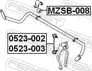 Febest 0523-002 - Тяга / стійка, стабілізатор autozip.com.ua
