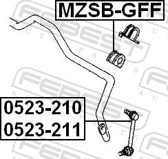 Febest 0523-211 - Тяга / стійка, стабілізатор autozip.com.ua