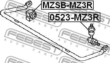 Febest MZSB-MZ3R - Втулка, стабілізатор autozip.com.ua