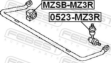 Febest 0523-MZ3R - Тяга / стійка, стабілізатор autozip.com.ua