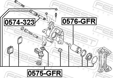 Febest 0575-GFR - Ремкомплект, гальмівний супорт autozip.com.ua