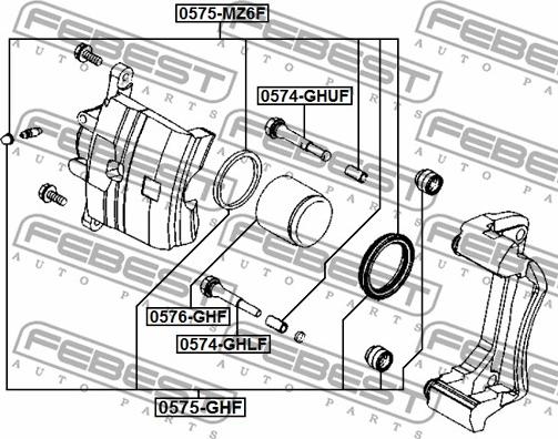 Febest 0576-GHF - Поршень, корпус скоби гальма autozip.com.ua