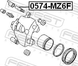Febest 0574-MZ6F - Направляючий болт, корпус скоби гальма autozip.com.ua