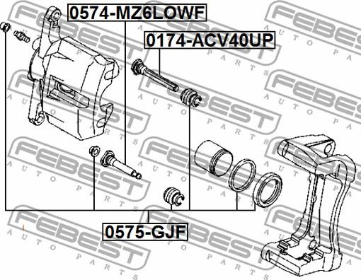 Febest 0574-MZ6LOWF - Направляючий болт, корпус скоби гальма autozip.com.ua