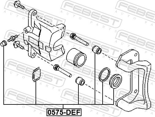 Febest 0575-DEF - Ремкомплект, гальмівний супорт autozip.com.ua