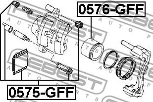 Febest 0576-GFF - Поршень, корпус скоби гальма autozip.com.ua