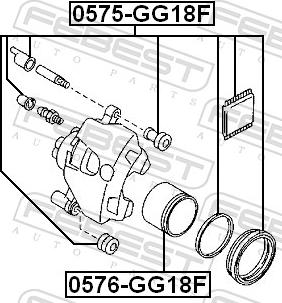 Febest 0575-GG18F - Ремкомплект, гальмівний супорт autozip.com.ua