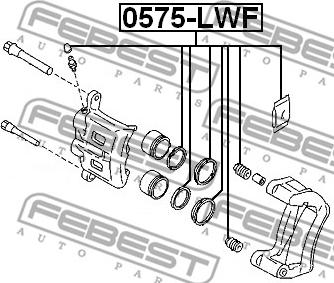 Febest 0575-LWF - Ремкомплект, гальмівний супорт autozip.com.ua