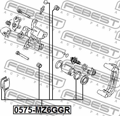 Febest 0575-MZ6GGR - Ремкомплект, гальмівний супорт autozip.com.ua