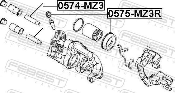 Febest 0575-MZ3R - Ремкомплект, гальмівний супорт autozip.com.ua
