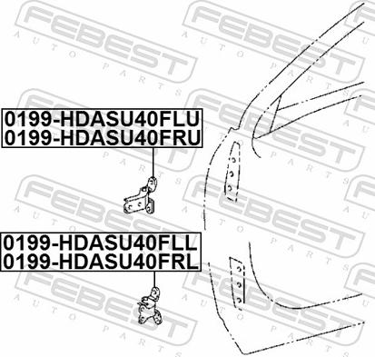 Febest 0199-HDASU40FLU - Дверний шарнір autozip.com.ua