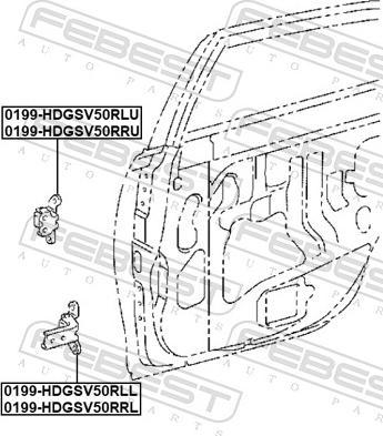 Febest 0199-HDGSV50RLL - Дверний шарнір autozip.com.ua