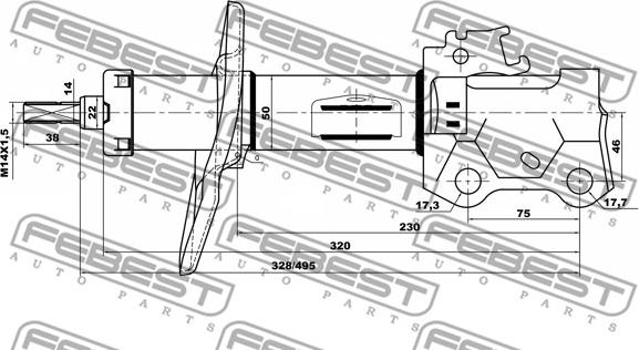 Febest 01660298FL - Амортизатор autozip.com.ua