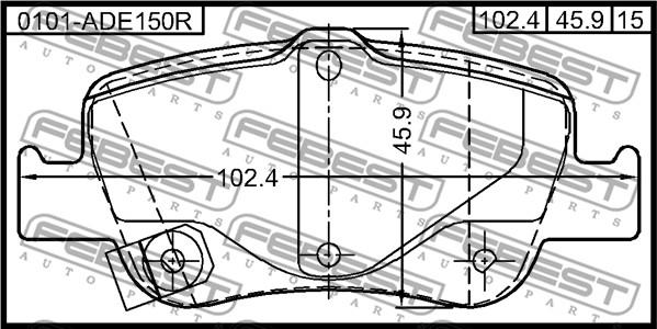 Febest 0101-ADE150R - Гальмівні колодки, дискові гальма autozip.com.ua