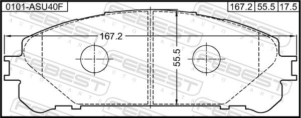 Febest 0101-ASU40F - Гальмівні колодки, дискові гальма autozip.com.ua