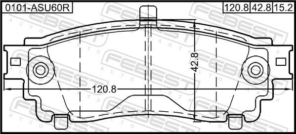 Febest 0101-ASU60R - Гальмівні колодки, дискові гальма autozip.com.ua