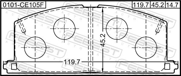 Febest 0101-CE105F - Гальмівні колодки, дискові гальма autozip.com.ua