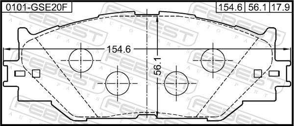 Febest 0101-GSE20F - Гальмівні колодки, дискові гальма autozip.com.ua