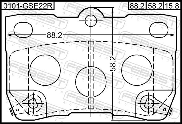 Febest 0101-GSE22R - Гальмівні колодки, дискові гальма autozip.com.ua
