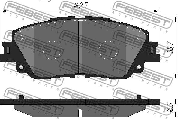 Febest 0101-GSV70F - Гальмівні колодки, дискові гальма autozip.com.ua