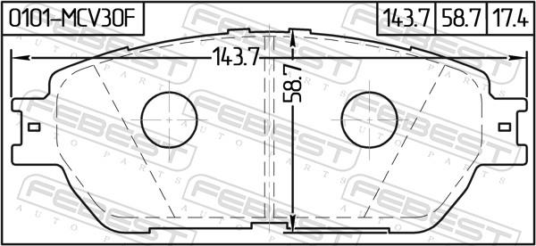 Febest 0101-MCV30F - Гальмівні колодки, дискові гальма autozip.com.ua