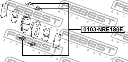 Febest 0103-NRE180F - Комплектуючі, колодки дискового гальма autozip.com.ua