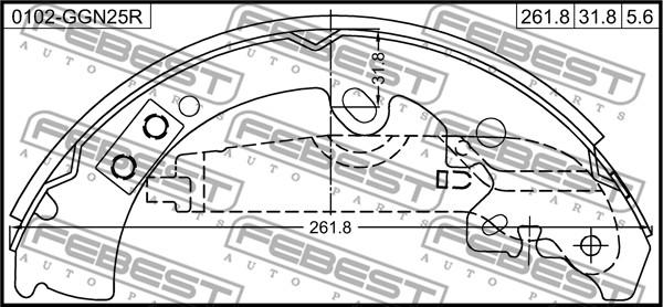 Febest 0102-GGN25R - Гальмівні колодки autozip.com.ua