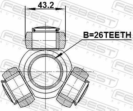 Febest 0116-ACV40 - Муфта з шипами, приводний вал autozip.com.ua