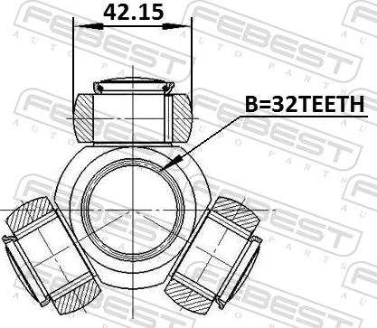 Febest 0116-ASV50 - Муфта з шипами, приводний вал autozip.com.ua